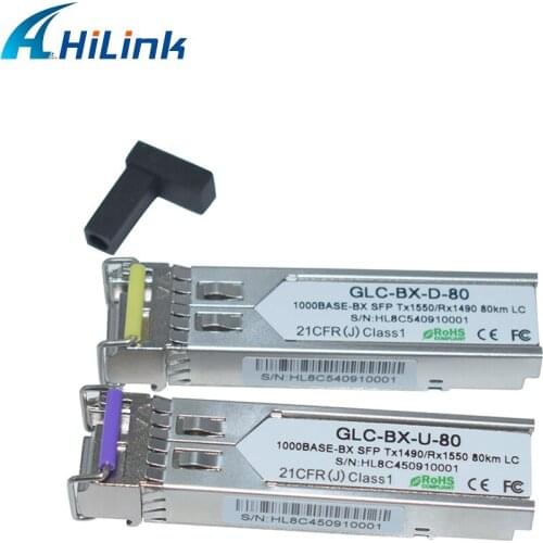 5pairs/lot! 1.25G BIDI SFP 1490/1550nm 80km DDM Fiber Optic Transmitter LC