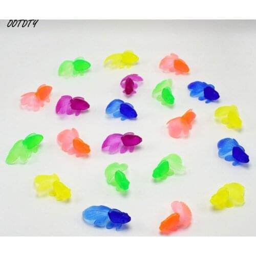 50Pcs/bag Kids Toy PVC Plastic Simulation Small Goldfish Lifelike Gold Fish Model for Children Bath Water Beach Toys