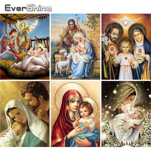 Evershine 5D Diamond Painting Maria DIY Full Square Diamond Embroidery Religion Rhinestone Cross Stitch Mosaic Kit Home Decor