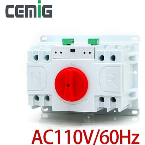 2P 63A AC110V 60Hz Dual Power Automatic Transfer Switch ATS Cemig SMGQ1-63M/2P110V Circuit Breaker MCB