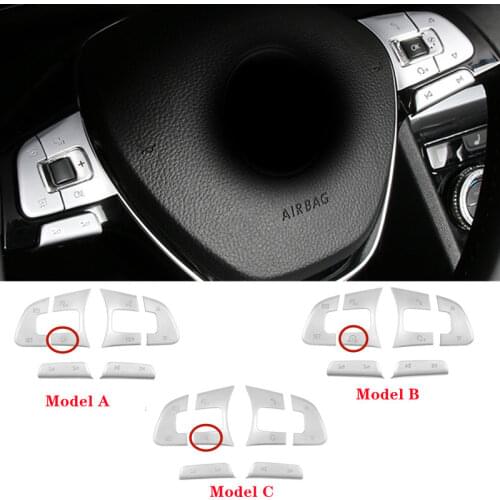 For volkswagen passat B8 Variant Alltrack GOLF MK7 Chrome Car Steering Wheel Button Knob Trim Cover Sticker