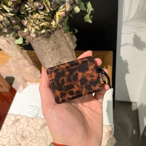 Amber Leopard Airpods 1/2 case, cartoon soft silicone wireless headset set of applicable to Apple airpods pro case
