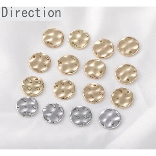 Color preserving 14K gold copper plated concave convex wave disc pendant DIY Earrings Necklace Bracelet material accessories