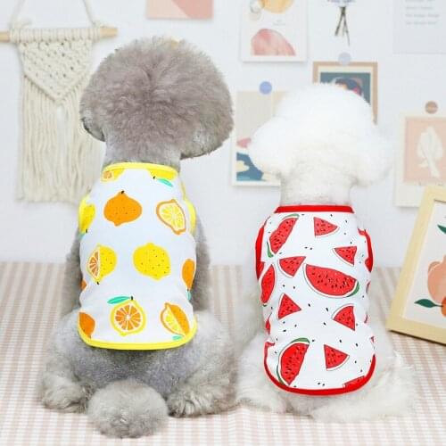 Cheap Dogs Clothes Base Pet TShirt Vest Fruits Printing Spring Summer Cat Costume Breathable For Small Dogs Chihuahua Dog Coat