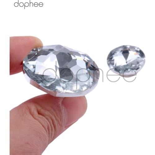 Dophee 10pcs 16/18/25mm Diamond Pattern Crystal Upholstery Nails Rhinestone Round Buttons Sewing Sofa DIY Buttons Accessories