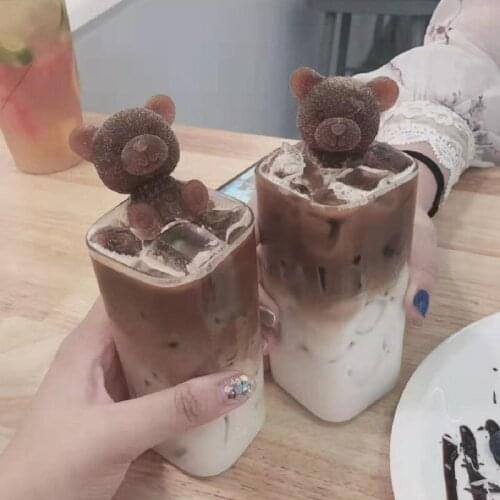 Online celebrity bear ice cube silicone grinding tool three-dimensional creative drink coffee milk tea ice sculpture DIY mold