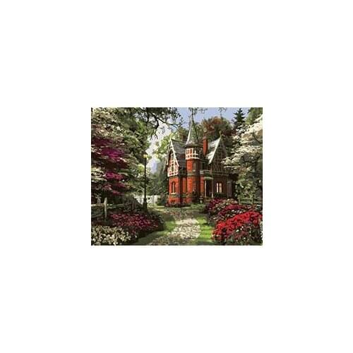 MaHuaf-X1133 Victorian Cottage in Bloom DIY oil painting paint by numbers Hand-painted canvas oil painting for home decor