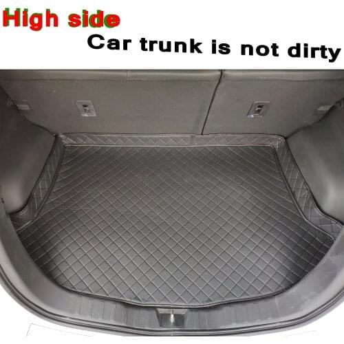 ZHAOYANHUA Custom fit Heightened side car Trunk mats for skoda kodiaq karoq superb 2 octavia tour rapid