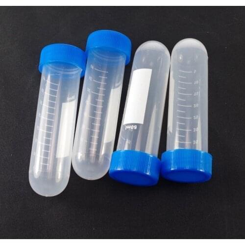 LOT4 50ml Lab Plastic Scale Centrifuge Tube Round Bottom With Screw Cap EP Tube PCR Tube Sample Specimen