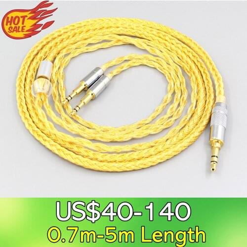 LN007379 16 Core OCC Gold Plated Braided Earphone Cable For Oppo PM-1 PM-2 Planar Magnetic 1MORE H1707 Sonus Faber Pryma