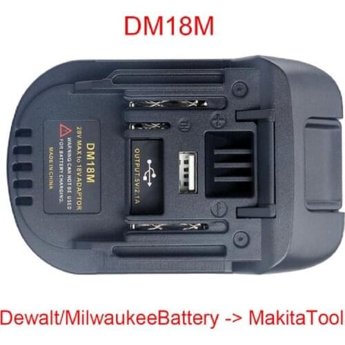 New FULL-20V To 18V Battery Conversion Dm18M Li-Ion Charger Tool Adapter For Milwaukee Makita Bl1830 Bl1850 Batteries