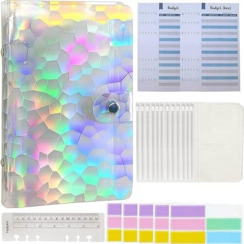 Budget Binder Storage Bags, 12 Transparent Zipper Envelopes, Binder Pocket Wallets, Budget Planning Notepads
