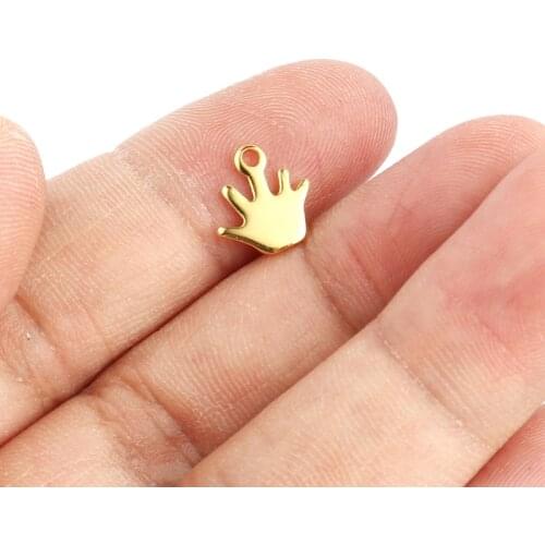 20pcs 11*10mm Crown Charm Pendant Stainless Steel Charms For DIY Jewelry Making Handmade Accessories