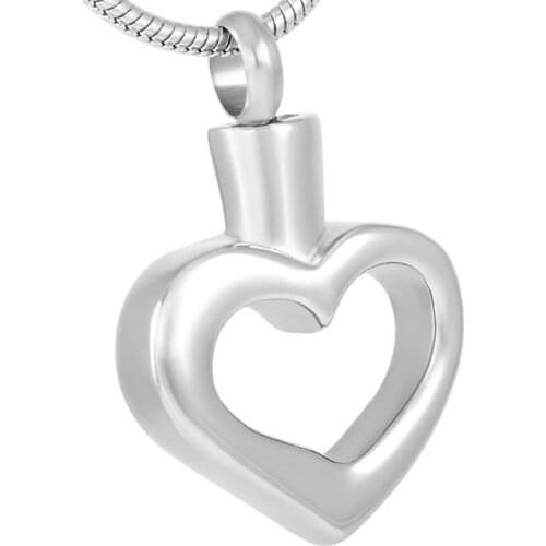 Hollow heart human pet funeral memorial jewelry Never-Rusted heart cremation keepsake jewelry for Love Human$Pet