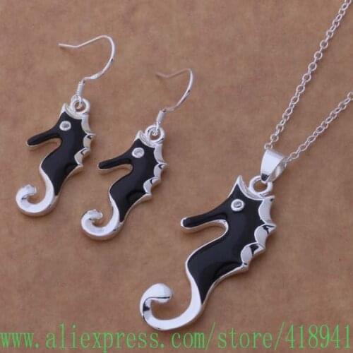 Silver Plated Jewelry Sets Earring 402 + Necklace 099 /eieamzla bjgakana AS314