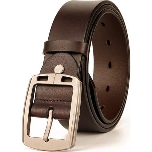 High Quality Fashion Belts for Men Retro Cowskin Genuine Leather Belt Mens Leather Belt For Jeans Black and Coffee Color