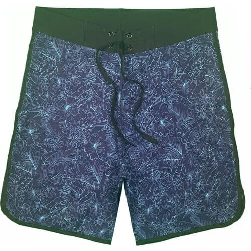 Mens fitness flower shorts casual shorts hot sale of the new four - side stretch quick dry strip hot spring surfing printed bea