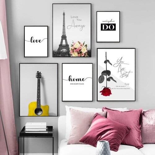 Modern Tower Rose Letter Fresh Picture Home Decor Bedroom Living Room Wall Art Printing Poster Nordic Landscape Canvas Painting