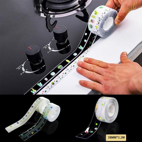 Bathroom Sink Bath Sealing Strip Tape White PVC Self Adhesive Waterproof Anti-mildew Wall Sticker For Bathroom Kitchen Decal