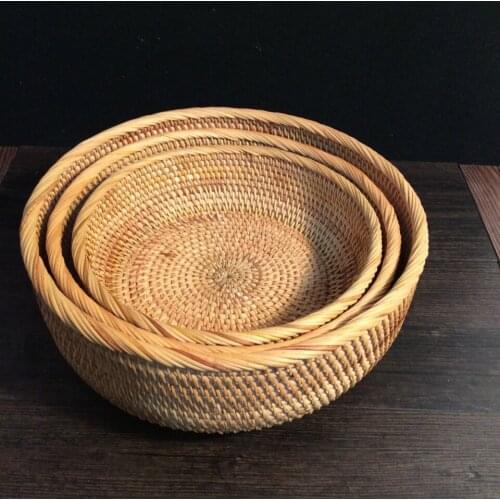 Vietnam rattan candy basket, storage basket, fruit basket, wicker basket, three-piece candy storage basket