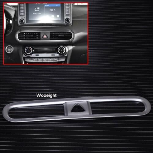 Wooeight LHD For Hyundai Kona Encino 2018 2019 Car Interior Air Outlet Vent Cover Auto Central Console Frame Alarm Button Trim