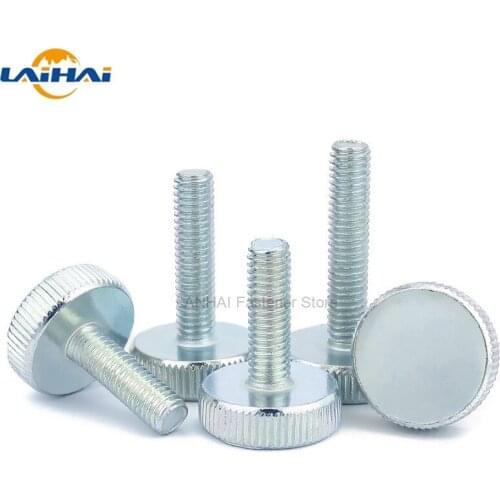 1/2/5pcs M3 M4 M5 M6 M8 M10 DIN653 GB835 Knurl Flat Head Hand Tighten Thumb Screw Curtain Wall Glass Thumbscrew Adjust Toolless