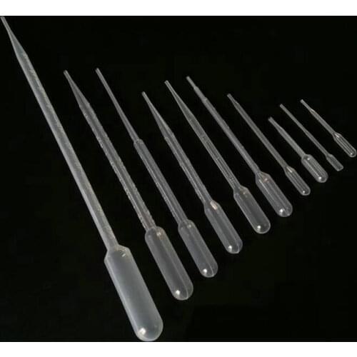100pcs 0.2ML/0.5ML/1ML/2ML/3ML Transfer Pipettes Disposable Plastic Pasteur Pipette Dropper Polyethylene