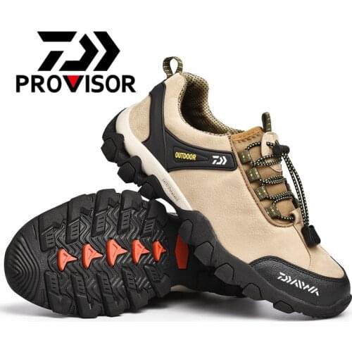 2021 Daiwa Men Hiking Shoes Waterproof Leather Shoes Climbing Fishing Shoes New Winter Outdoor Sports Trainers Trekking Sneakers