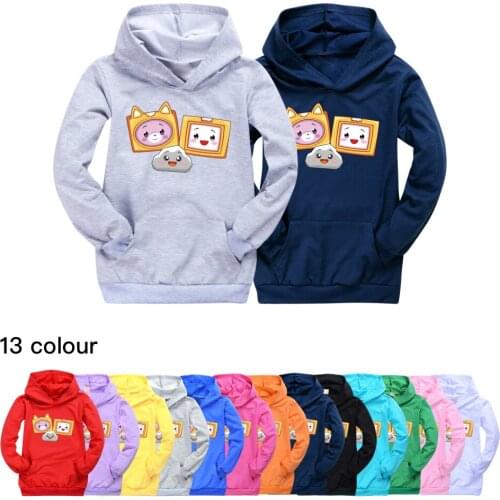 2021 Boys Long Sleeve Hooded Tshirt LANKYBOX 3D Print Hoodie Kids Christmas Shirt Girls Tops Tee Sweatshirt