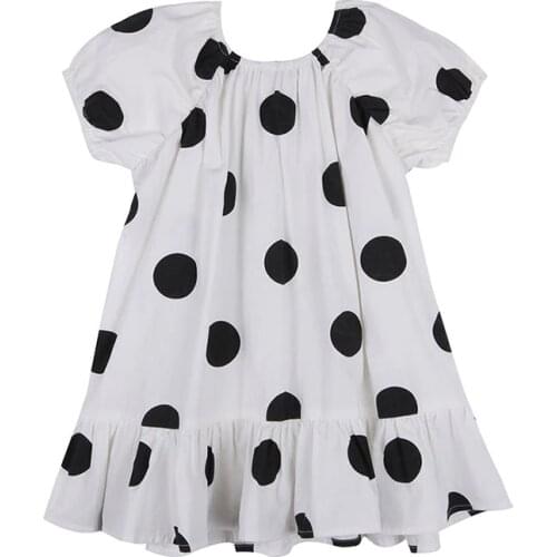 2021 Summer Girls Polka Dot Dress Children Sweet Short-Sleeved Princess Dress Childrens Dress 3-7 Years Old Childrens Clothing