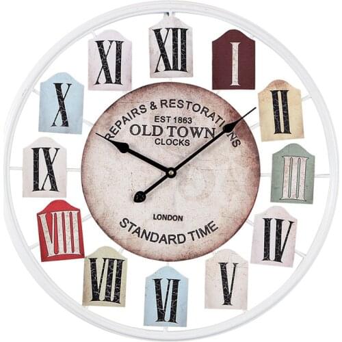 50cm Wall Clock Modern Design 3d Large Retro Black Iron Art Hollow Wall Clock Roman Numerals Home Decor Big Wall Wathc Best Gift