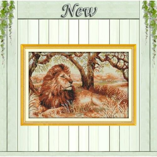 The African Lion,Counted Printed on fabric DMC 11CT 14CT Cross Stitch kits,Needlework Sets all for Embroidery,Animal DIY crafts
