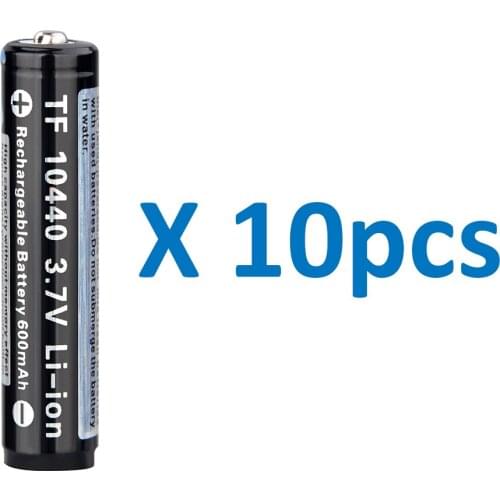 Trustfire 10440 Battery 10pcs 3.7V 600mAh AAA Rechargeable Lithium Ion Battery Cells Protected for Flashlight Home Appliances