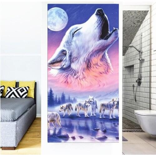 Painting Diamond Diy Full Round Drill Animal 5D Home Decoration Cross Stitch Wolf Pack Wall Sticker Craft Embroidery Pictures