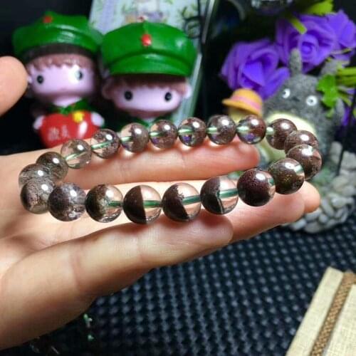 Free Shipping Natural Bracelet Crystal Red Phantom Ghost Quartz Gemstone 9mm AAA