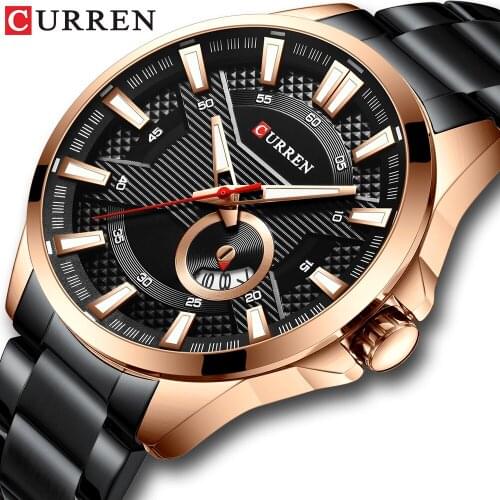 2020 CURREN Luxury Top Brand Men Watches Quartz Wristwatch Sports Chronograph Male Stainless Steel Strap Fashion Business Watch