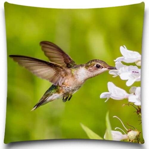 Kiss the petals of a bird Cotton Polyester square 5 size 9 style Pillows Case for Sofa Car Cushion Cover Creative Decoration