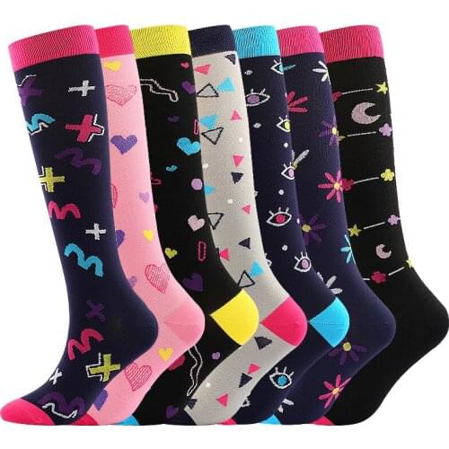 Women Designer Compression Stockings Nurse Relieve Varicose Veins Mens Cycling Football Animal Flamingo Sloth Socks Popsocket