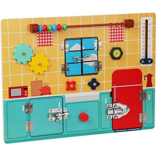 Toddler Busy Boards Montessori Toys Wooden Matching Lock Cognition Training Ability Learning Educational Sensory Board Toy