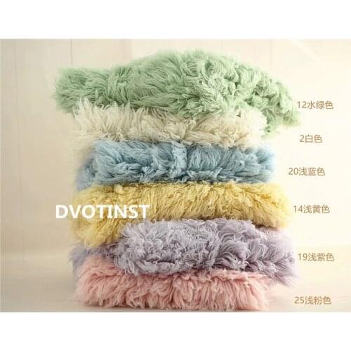 Dvotinst Baby Photography Props Real Wool Background Blanket Backdrop Mat Basket Filler Newborn Fotografia Accessoies Props