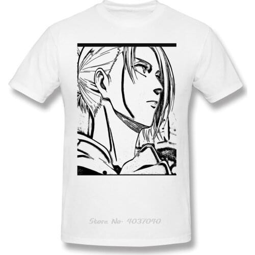 T-Shirt For Men Annie Leonhart Cotton Tees Crewneck Attack On Titan Japanese Anime Short Sleeve T Shirt Funny