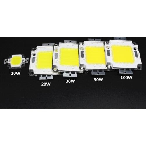 White 10W 20W 30W 50W 100W LED light Chip DC 12V 36V COB Integrated LED lamp Chip DIY Floodlight Spotlight Bulb