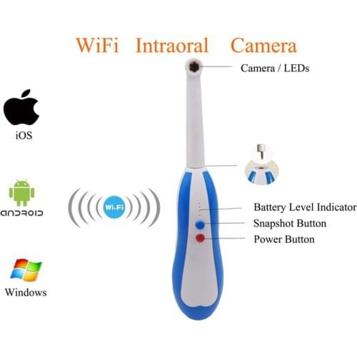 WiFi Intraoral 960P Camera with 150X Magnification 360 Degree Rotation Free App for Android/iOS/Windows System IP67 Waterproof