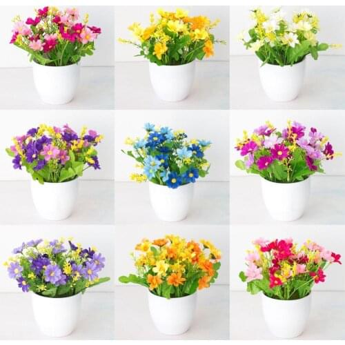 Artificial Fake Flower Plant Bonsai Simulated Dinning Table Decor Plastic Bedroom Imitation Potted Flower for Home Ornament