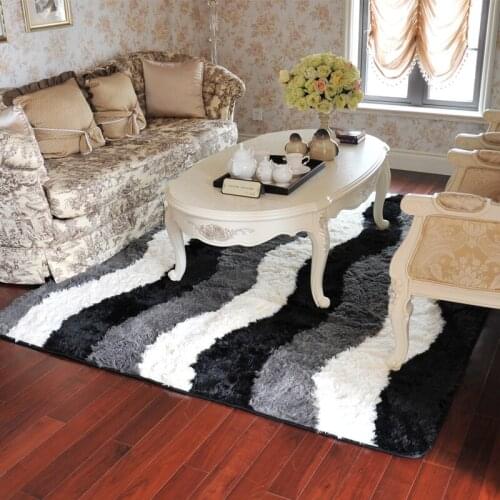 Brief fashion colorant match living room coffee table carpet super soft plush carpet mats wool