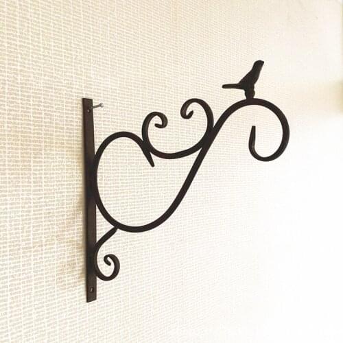 Wrought Iron Wall Hanging Bracket Plant Stand Flower Pot Hook Landscaping Bracket for Home Garden Planter Balcony Decoration