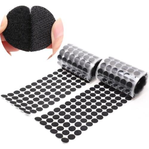 100Pairs Self Adhesive Fastener Tape Dots 10/15/20/25/30mm Strong Glue Velcro Sticker Disc White Black Round Coin Hook Loop Tape