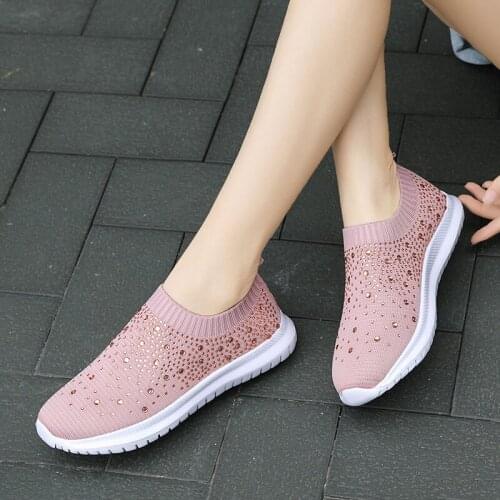 Summer Slip On Shoes For Women Fashion Casual Woman Socks Flats Walking Breathable Sneakers 2020 Lightweight Zapatillas De Mujer