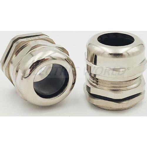 Metal Cable Gland PG16 M22 Waterproof Nickel Brass Metal Wire Connector Wire Glands for 10-14mm IP68 Metal cable Connector
