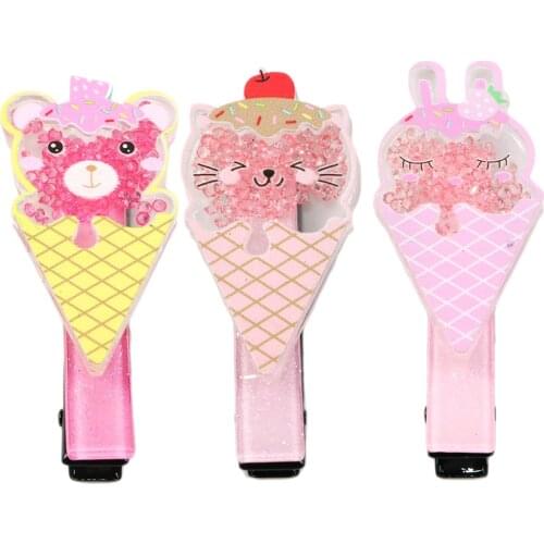 Sweet Smile Planar Resin Hair Clips Cute Frog Shape Quicksand Shaker Hair pin Acrylic Glitter Shaker Hairwear Decoration